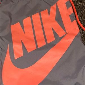 Nike Bags - Drawstring Nike Bag/Sack in Grey/Coral Nike Bags - Drawstring Nike Bag/Sack in Grey/Coral